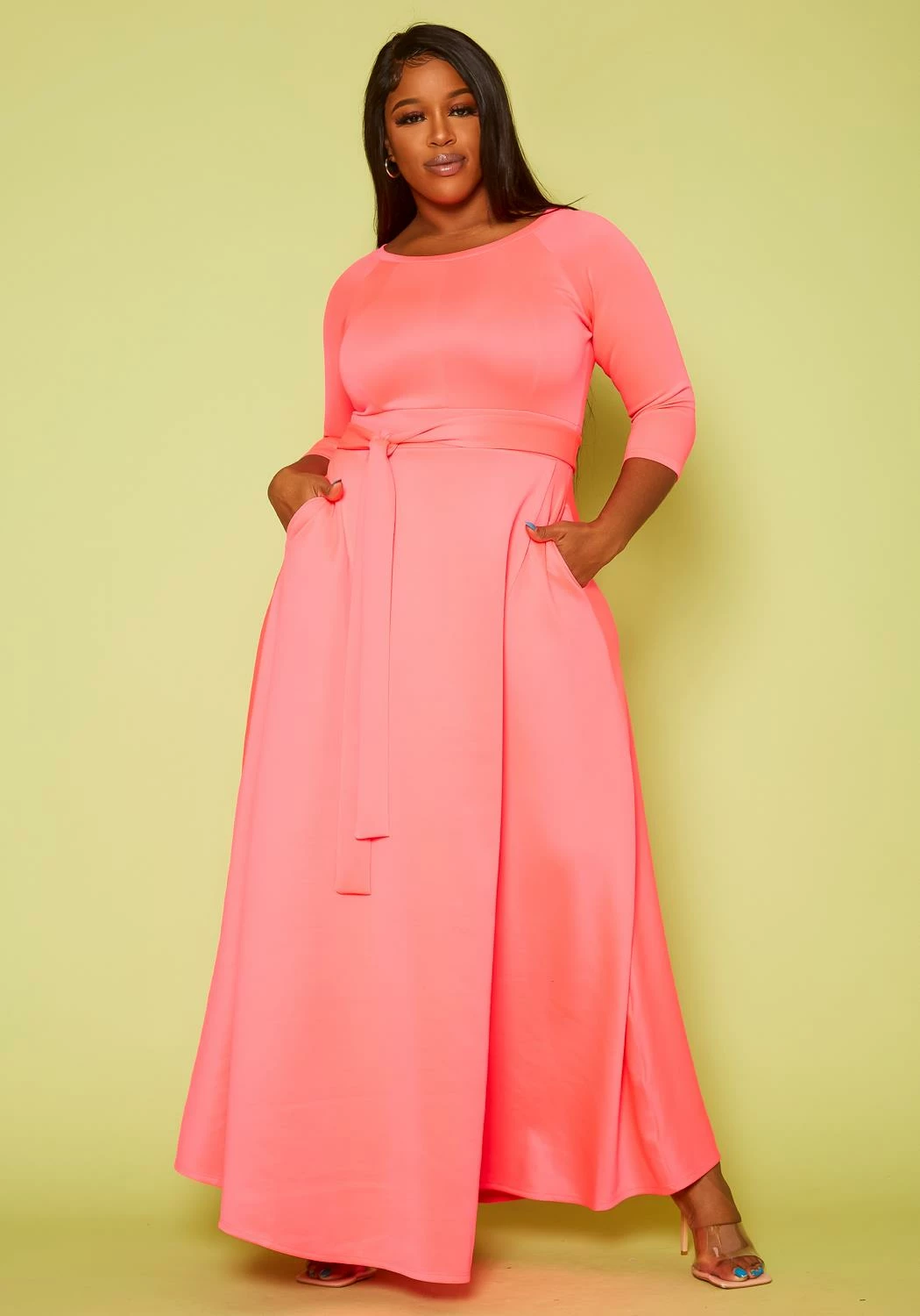 Asoph Plus Size Womens Classic Knot Front Maxi Dress 3 Asoph Plus Size Womens Classic Knot Front Maxi Dress - Image 3