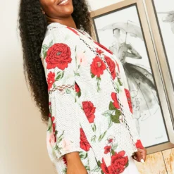 Asoph Curvy Womens Floral Casual Blouse -Radiant Drape Sales 2009677 002 2
