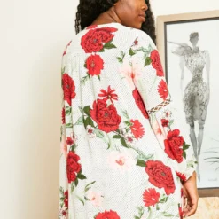 Asoph Curvy Womens Floral Casual Blouse -Radiant Drape Sales 2009677 002 3