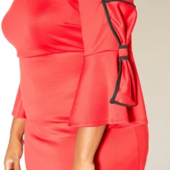 Asoph Plus Size Bow Sleeve Bodycon Party Dress -Radiant Drape Sales 2009795 110 4