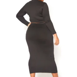 Plus Size Matching Crop Top And Maxi Skirt Set 8 Plus Size Matching Crop Top And Maxi Skirt Set -Radiant Drape Sales 2010074 001 2