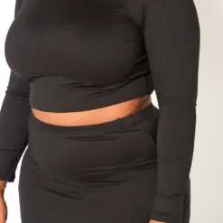 Plus Size Matching Crop Top And Maxi Skirt Set 9 Plus Size Matching Crop Top And Maxi Skirt Set -Radiant Drape Sales 2010074 001 3