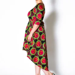 Asoph Plus Size Multi Print Hi Lo Wrap Dress -Radiant Drape Sales 2010216 187 3