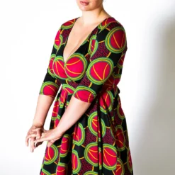 Asoph Plus Size Multi Print Hi Lo Wrap Dress -Radiant Drape Sales 2010216 187 5