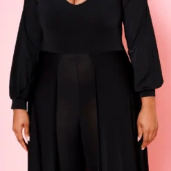 Asoph Plus Size Caped Solid Fitted Jumpsuit -Radiant Drape Sales 2010494 001 5