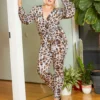 Asoph Plus Size Exotic Printed Women Jumpsuit