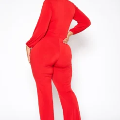 Plus Size Keyhole Front Flare Leg Jumpsuit -Radiant Drape Sales 2010719 110 3