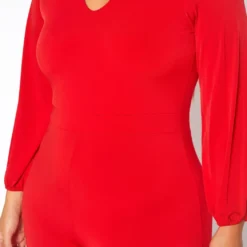 Plus Size Keyhole Front Flare Leg Jumpsuit -Radiant Drape Sales 2010719 110 4