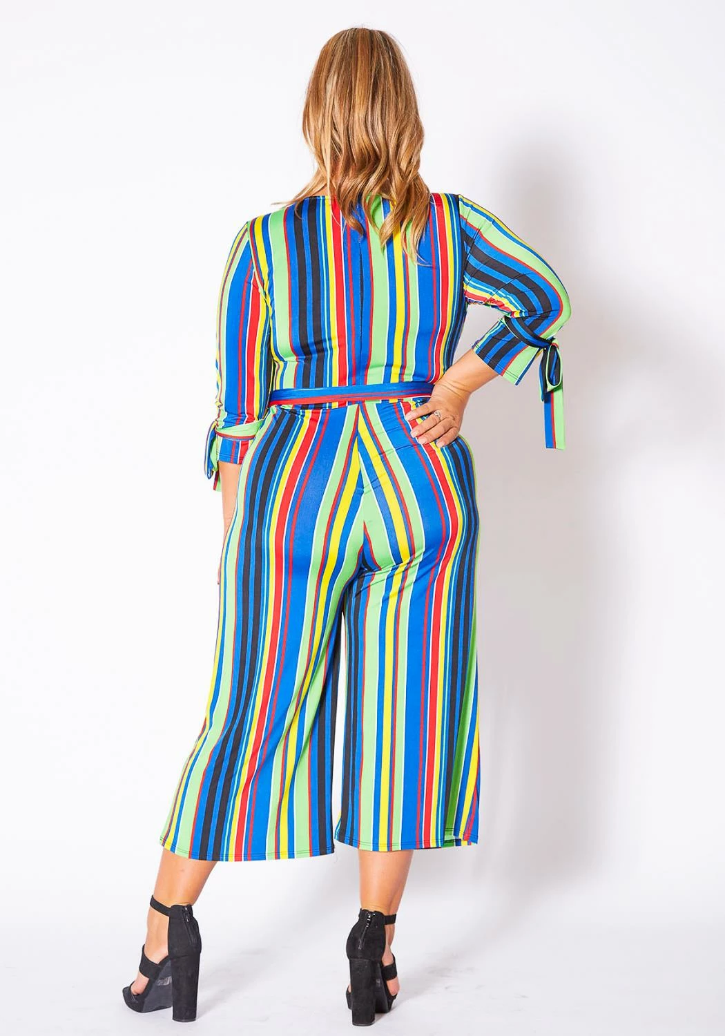 Asoph Curvy Womens Over The Rainbow Striped Jumpsuit 4 Asoph Curvy Womens Over The Rainbow Striped Jumpsuit - Image 4