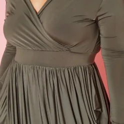 Plus Size Harem Draped Fit & Flare Midi Dress -Radiant Drape Sales 2011006 003 5