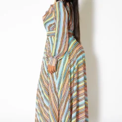 Asoph Plus Size Candy Striped Womens Maxi Gown 7 Asoph Plus Size Candy Striped Womens Maxi Gown -Radiant Drape Sales 2011090 140 1