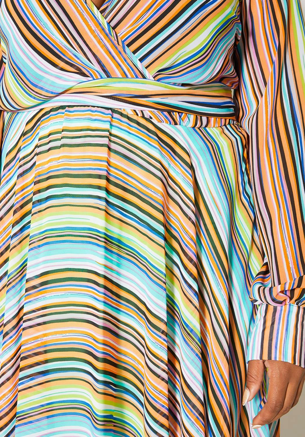 Asoph Plus Size Candy Striped Womens Maxi Gown 5 Asoph Plus Size Candy Striped Womens Maxi Gown - Image 5