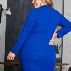 Asoph Plus Size Keyhole Front Long Sleeve Mini Dress 7 Asoph Plus Size Keyhole Front Long Sleeve Mini Dress -Radiant Drape Sales 2011092 188 1