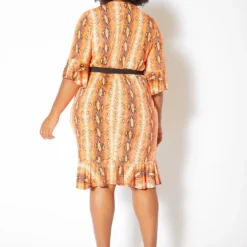 Asoph Plus Size Womens Vibrant Snakeskin Midi Dress -Radiant Drape Sales 2011094 109 4