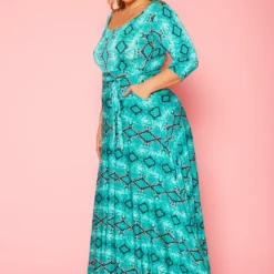 Plus Size Snake Print Fit & Flare Maxi Dress -Radiant Drape Sales 2011099 112 2