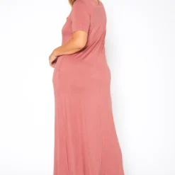 Plus Size V-Neck Short Sleeve Maxi Dress With Pockets 8 Plus Size V-Neck Short Sleeve Maxi Dress With Pockets -Radiant Drape Sales 2011149 186 3