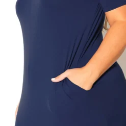 Plus Size V-Neck Short Sleeve Maxi Dress With Pockets 7 Plus Size V-Neck Short Sleeve Maxi Dress With Pockets -Radiant Drape Sales 2011149 933 7