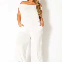 Bellatrix Plus Size Off Shoulder Wide Leg Jumpsuit