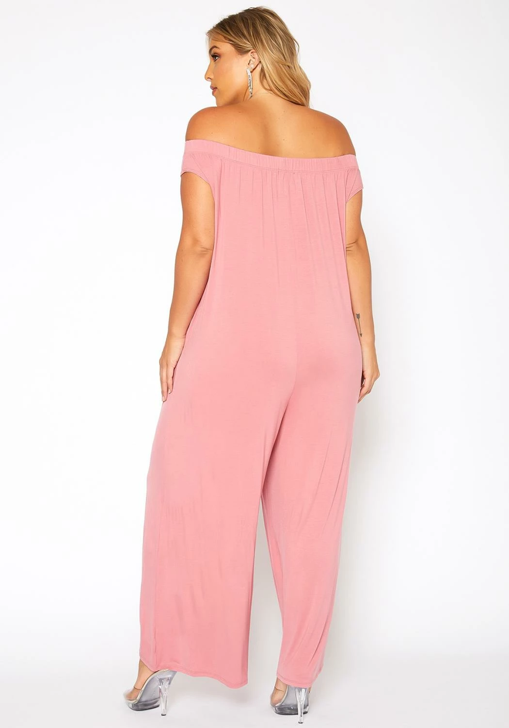 Bellatrix Plus Size Off Shoulder Wide Leg Jumpsuit 4 Bellatrix Plus Size Off Shoulder Wide Leg Jumpsuit - Image 4