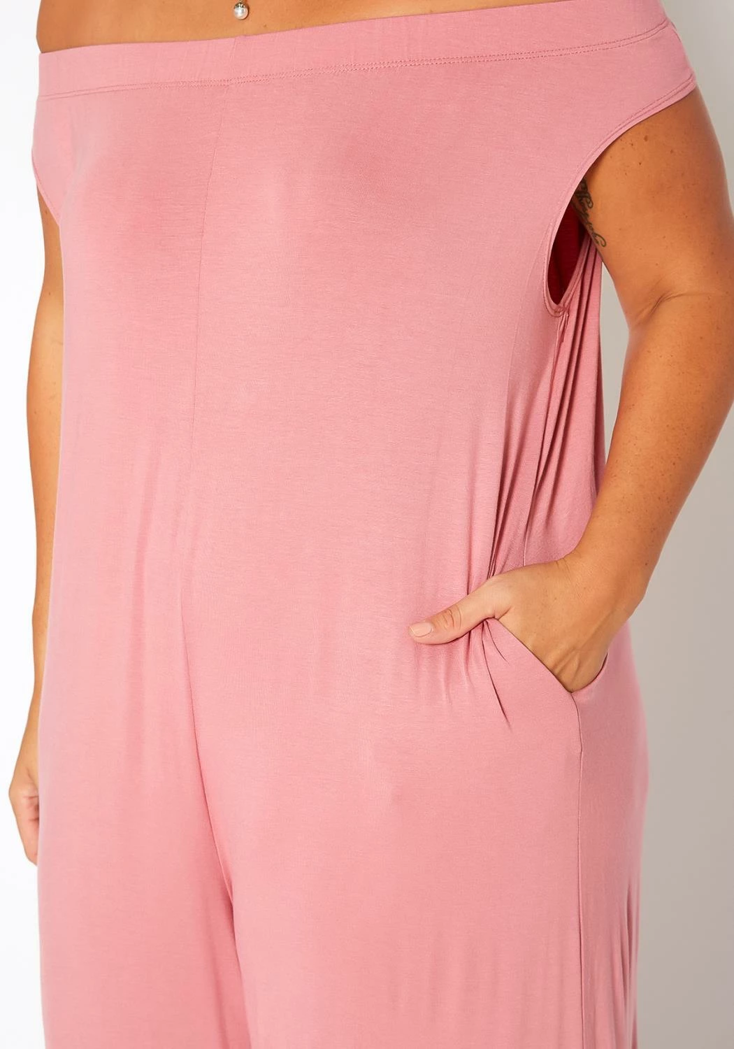 Bellatrix Plus Size Off Shoulder Wide Leg Jumpsuit 5 Bellatrix Plus Size Off Shoulder Wide Leg Jumpsuit - Image 5