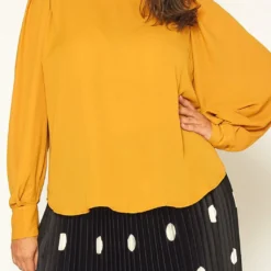 Pleione Plus Size Gathered Shoulder Blouse -Radiant Drape Sales 2011301 159 3