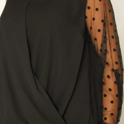 Pleione Plus Size Mesh Dot Wrap Blouse -Radiant Drape Sales 2011307 001 3