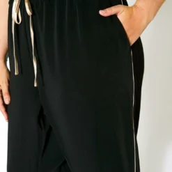 Pleione Plus Size Women's Satin Drawstring Pants -Radiant Drape Sales 2011318 001 3