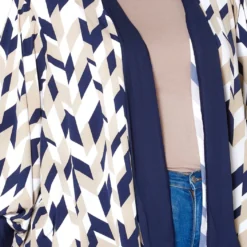 Pleione Plus Size Geo Print Open Front Cardigan -Radiant Drape Sales 2011323 118 3