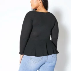 Asoph Plus Size Tie Hem Ribbed Sweater -Radiant Drape Sales 2011412 001 2