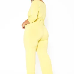 Asoph Plus Size Fancy V Neck Flare Jumpsuit -Radiant Drape Sales 2011574 105 4