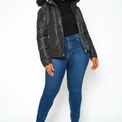 Asoph Plus Size Faux Fur Padded Coat -Radiant Drape Sales 2011853 001 2