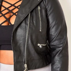 Asoph Plus Size Notch Collar Faux Leather Jacket -Radiant Drape Sales 2011858 001 2