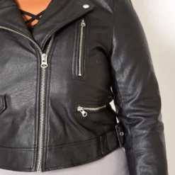 Asoph Plus Size Notch Collar Faux Leather Jacket -Radiant Drape Sales 2011858 001 3