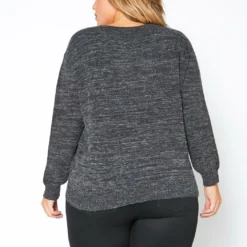 Pleione Plus Size Ruched V-Neck Sweater -Radiant Drape Sales 2012141 108 2