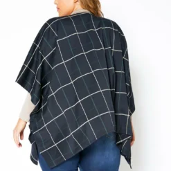 Pleione Plus Size Plaid Poncho Cardigan -Radiant Drape Sales 2012144 117 2