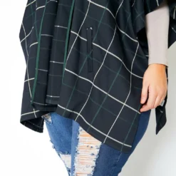 Pleione Plus Size Plaid Poncho Cardigan -Radiant Drape Sales 2012144 117 3