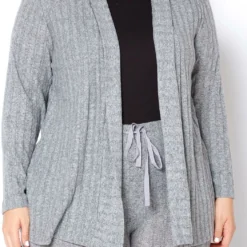 Pleione Plus Size Cozy Ribbed Longline Cardigan -Radiant Drape Sales 2012146 107 3