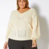 Pleione Plus Size Womens Loose Knit Sweater