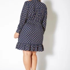 Pleione Plus Size Polka Dot Tie Neck Dress 6 Pleione Plus Size Polka Dot Tie Neck Dress -Radiant Drape Sales 2012429 117 2