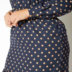 Pleione Plus Size Polka Dot Tie Neck Dress 7 Pleione Plus Size Polka Dot Tie Neck Dress -Radiant Drape Sales 2012429 117 3