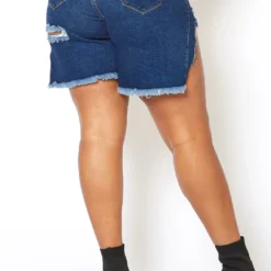 Vibrant Plus Size High Waisted Destroyed Denim Shorts 8 Vibrant Plus Size High Waisted Destroyed Denim Shorts -Radiant Drape Sales 2013648 939 2