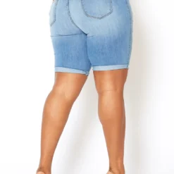 Vibrant Light Wash Distressed Bermuda Plus Size Shorts 8 Vibrant Light Wash Distressed Bermuda Plus Size Shorts -Radiant Drape Sales 2013650 938 2