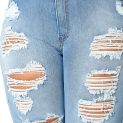 Vibrant Light Wash Distressed Bermuda Plus Size Shorts 9 Vibrant Light Wash Distressed Bermuda Plus Size Shorts -Radiant Drape Sales 2013650 938 3