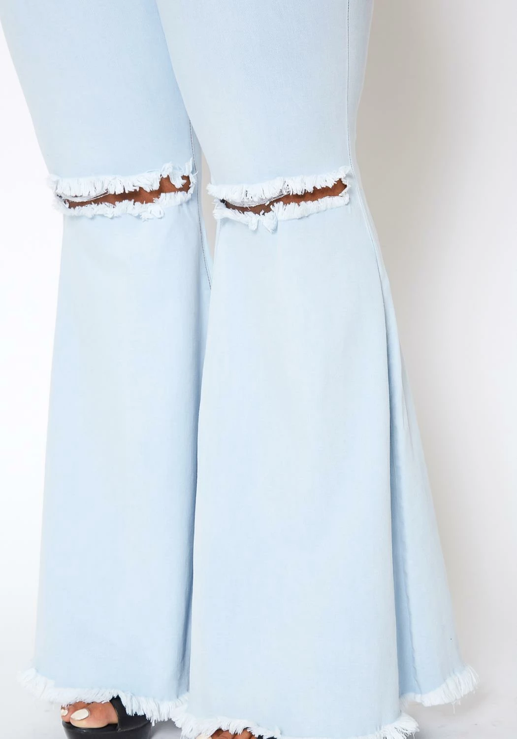 Vibrant Plus Size Womens Bold Flare Hem Denim Jean 5 Vibrant Plus Size Womens Bold Flare Hem Denim Jean - Image 5