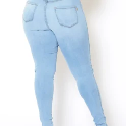 Vibrant Plus Size Classic Light Blue Washed Knee Rip Denim Jeans -Radiant Drape Sales 2013653 940 2