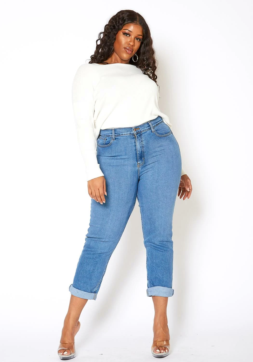 Vibrant Plus Size Womens Vintage Blue Wash Mom Jean 1 Vibrant Plus Size Womens Vintage Blue Wash Mom Jean