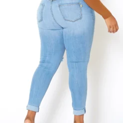 Vibrant Plus Size Womens Light Wash Distressed Denim Jeans 8 Vibrant Plus Size Womens Light Wash Distressed Denim Jeans -Radiant Drape Sales 2013657 938 3