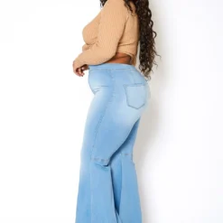 Vibrant Plus Size Retro Flare Raw Hem Denim Jean -Radiant Drape Sales 2013663 940 2