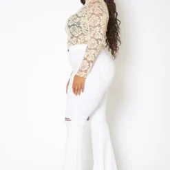 Vibrant Plus Size Knee Distressed Retro Bell Bottom Jean 7 Vibrant Plus Size Knee Distressed Retro Bell Bottom Jean -Radiant Drape Sales 2013666 002 2