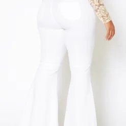 Vibrant Plus Size Knee Distressed Retro Bell Bottom Jean 8 Vibrant Plus Size Knee Distressed Retro Bell Bottom Jean -Radiant Drape Sales 2013666 002 3